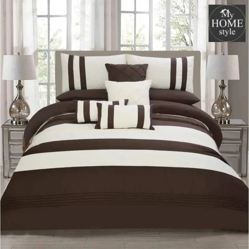 10 Pc's Pleats striped Duvet Set