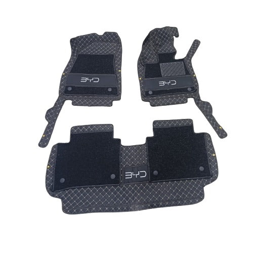 BYD Seal 10D Floor Mats - Black With Black Grass - 3 Pcs 2025-2026