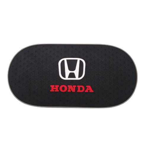 Honda Logo White and Red Oval Shape Anti-Skid Nonslip Dashboard Mats - Black
