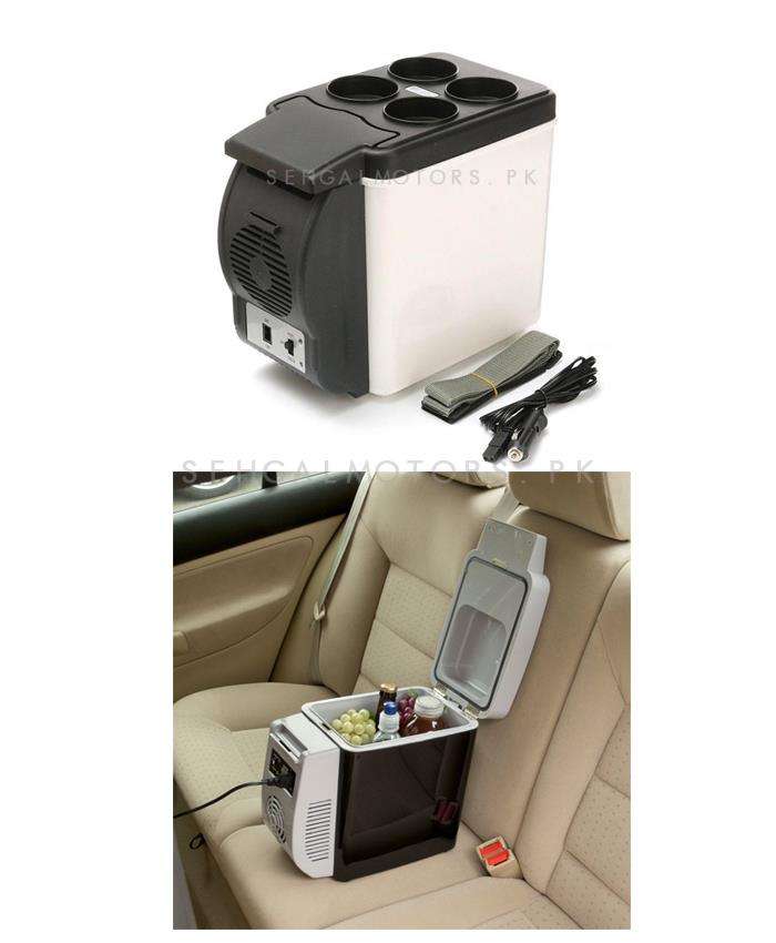Car 6L Portable Fridge Cool Box White Black - Mini Fridge