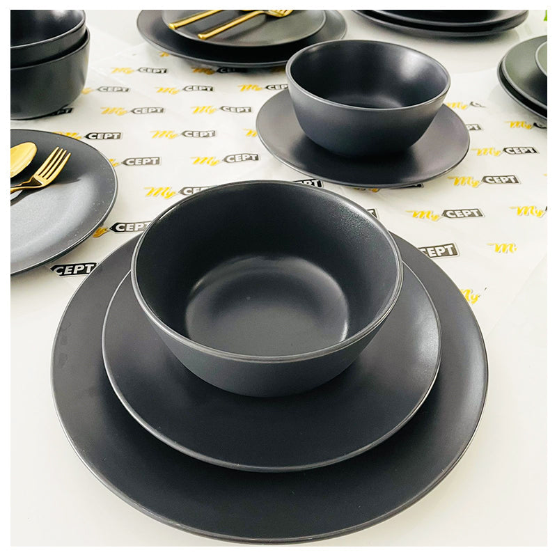 24-Pc Dinner Set - Black