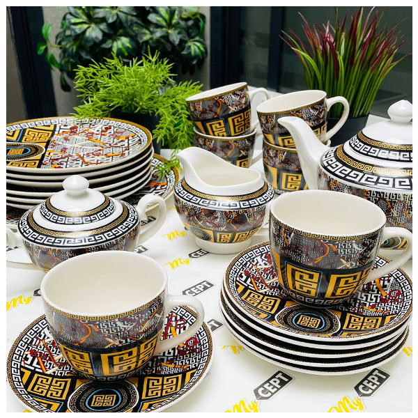 22-Pc Tea Set - Yellow